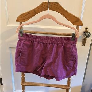 J. Crew Purple Shorts Elastic Waist & Pockets 100% Cotton